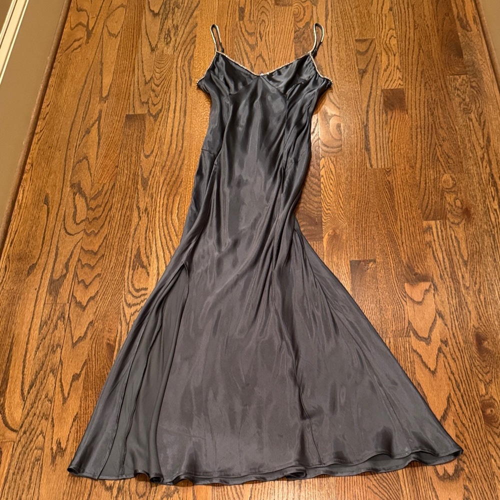 Astr Sage Green Satin Maxi Dress